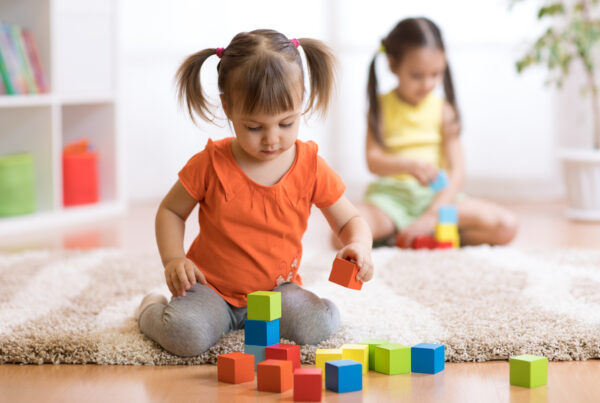Children playing with blocks